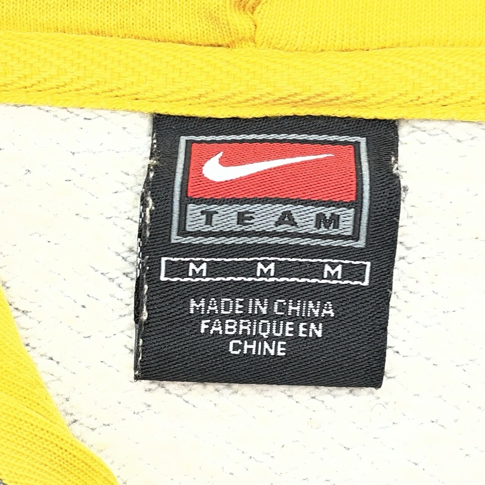 Nike Michigan Wolverines Center Swoosh Hoodie Mens M Y2K Gray Yellow Embroidered - Picture 8 of 12